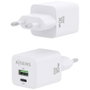 AISENS Cargador GaN 30W USB-C y USB-A ASCH-30W2P037-W Blanco